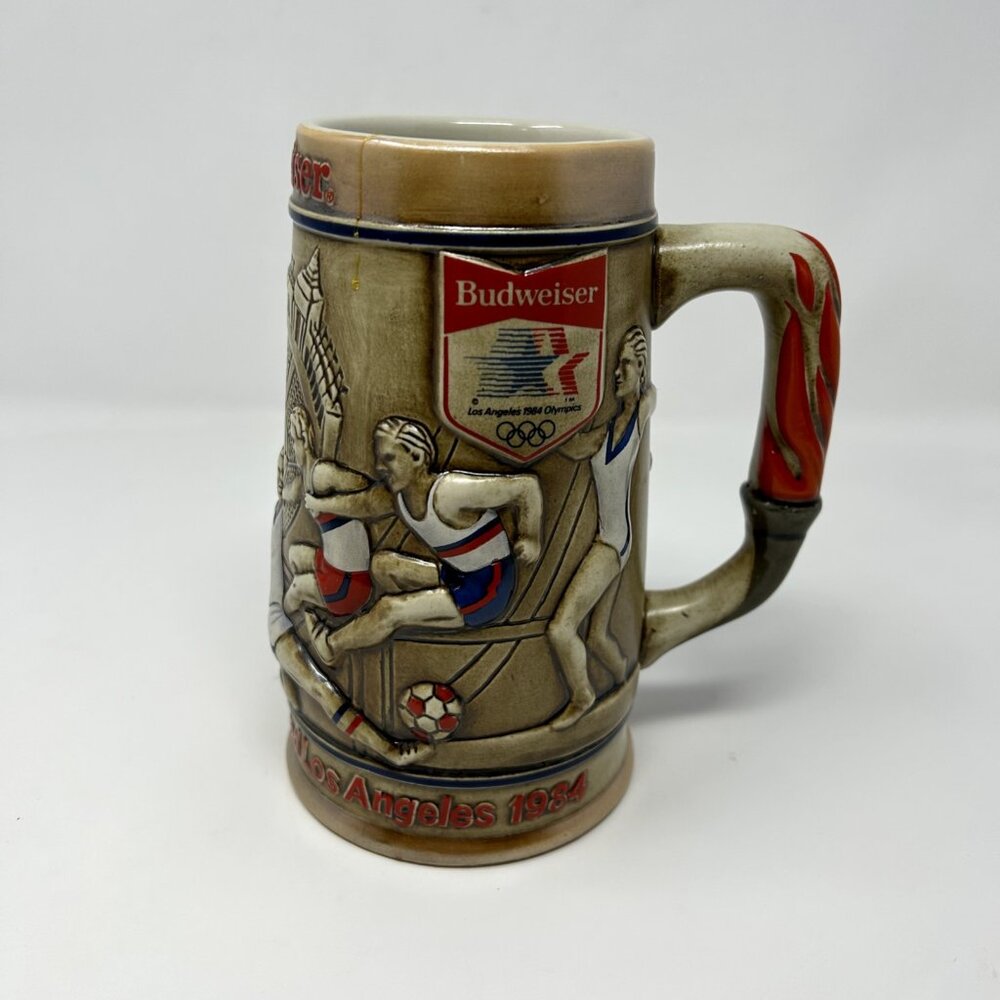 Vintage 1984 Los Angeles Olympics Budweiser Beer Stein Mug Anheuser Busch